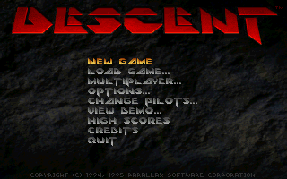 Descent Main Menu